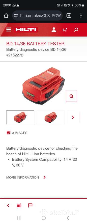 Hilti akumuliatoriaus diagnostika Bd 14/36 - nuotraukos Nr. 2