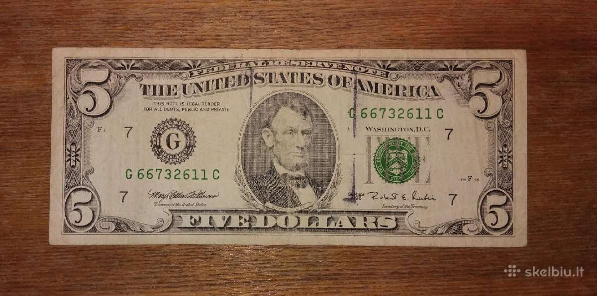 JAV 5 $ banknotas