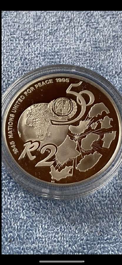 Moneta South Africa 1995m. 2 randai, sidabras
