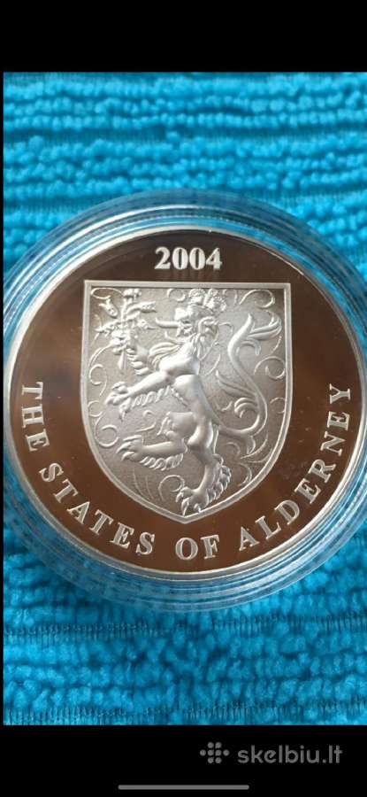 Moneta Alderney 2004m. 5 svarai, sidabras(.925) - nuotraukos Nr. 2