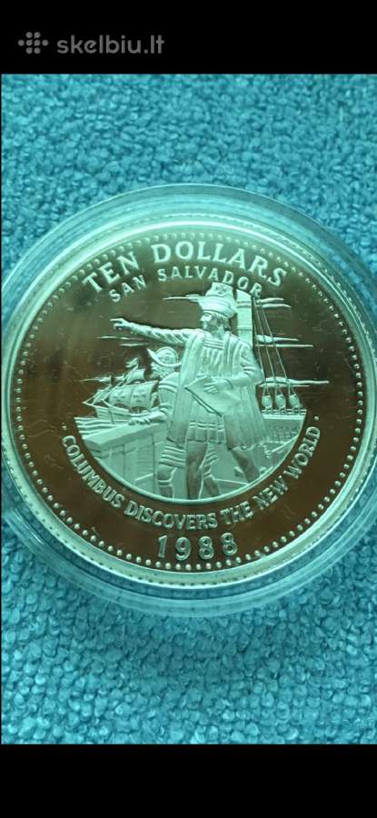 Moneta Bahamas 1988m. 10 dollars, sidabras
