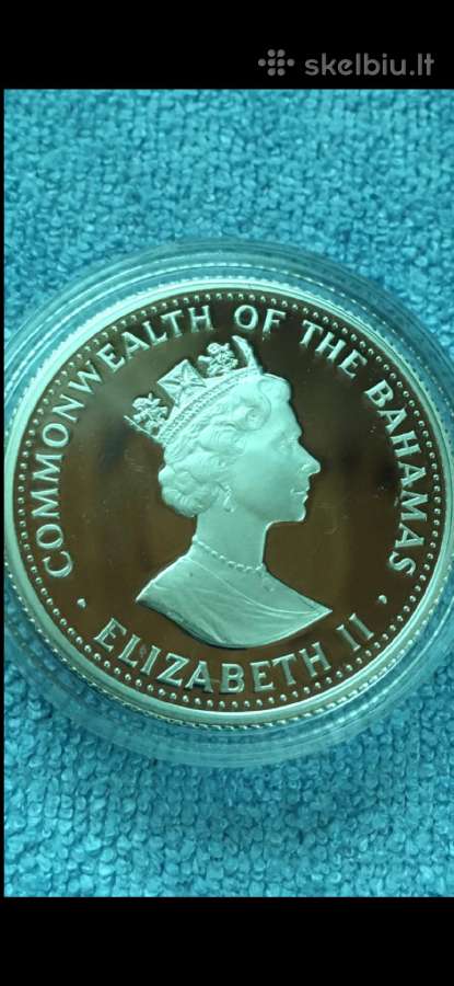 Moneta Bahamas 1988m. 10 dollars, sidabras - nuotraukos Nr. 2