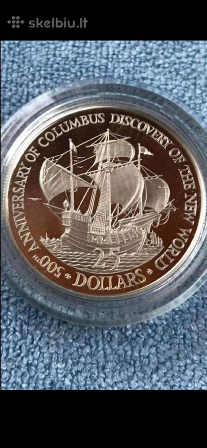 Moneta Belize 1989m. 25 dollars, sidabras