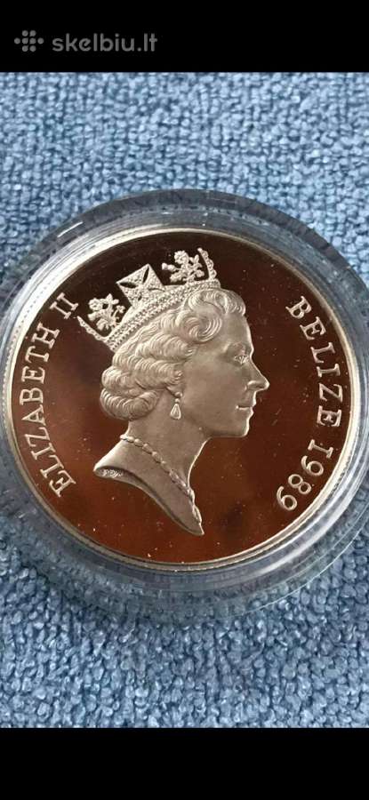 Moneta Belize 1989m. 25 dollars, sidabras - nuotraukos Nr. 2