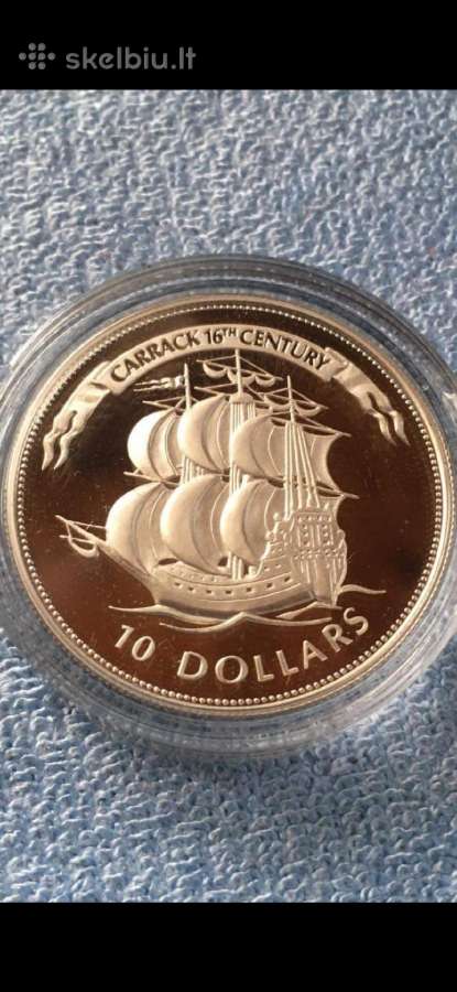 Moneta Belize 1995m. 10 dollars, sidabras
