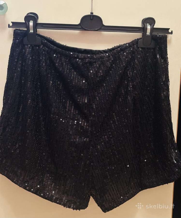 Nauji blizgantys juodi šortai S/m/l d.