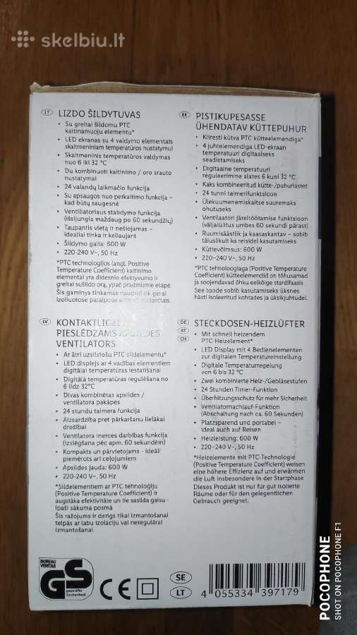 Elektrinis šildytuvas - nuotraukos Nr. 2