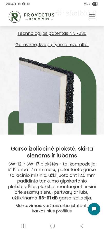 Garso izoliacija sienoms,luboms,grindims