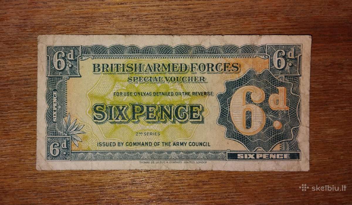 Anglijos 6 pencu banknotas