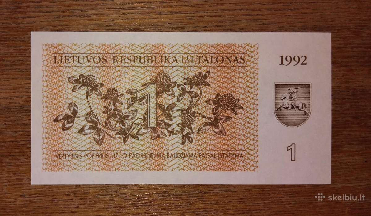 Lietuvos 1 talono banknotas - nuotraukos Nr. 2