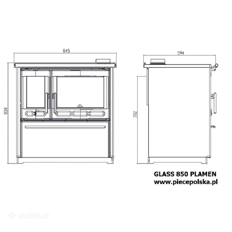 Plamen viryklė 850 Glas N su kaitlente ir orkaite - nuotraukos Nr. 23