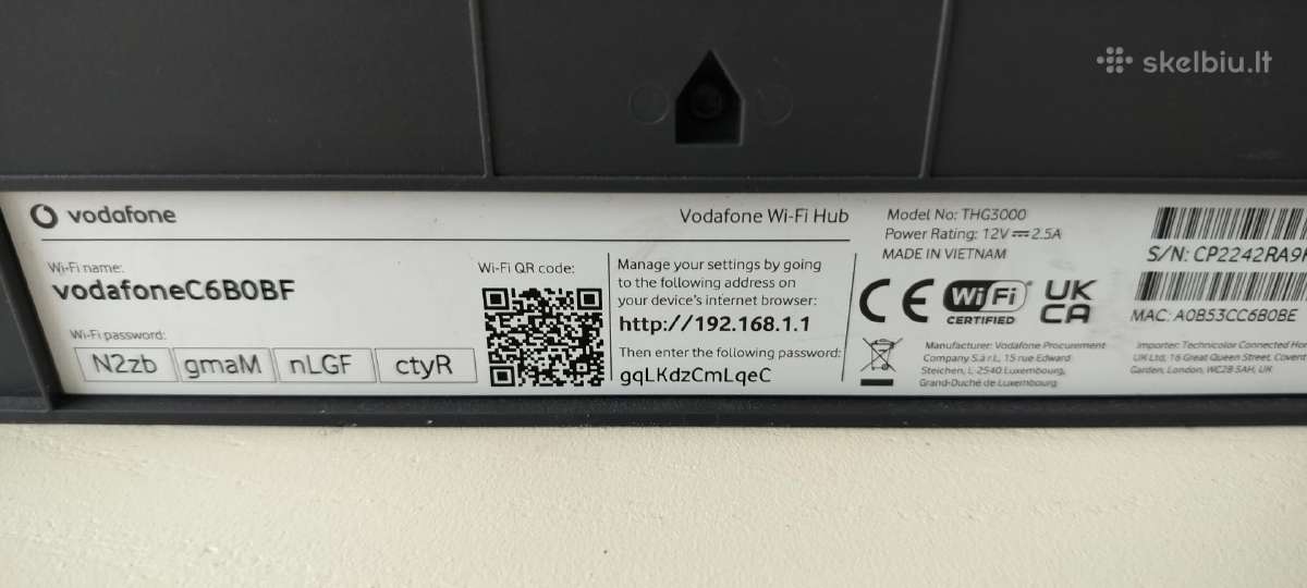 Gigabitinis Vodafone Thg3000 maršrutizatorius - nuotraukos Nr. 3