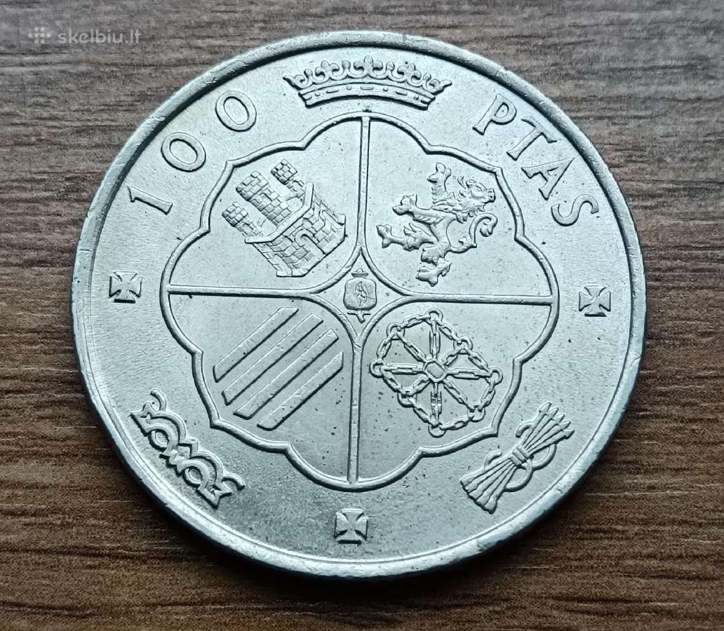 Ispanijos 100 pesetų sidabrinė moneta