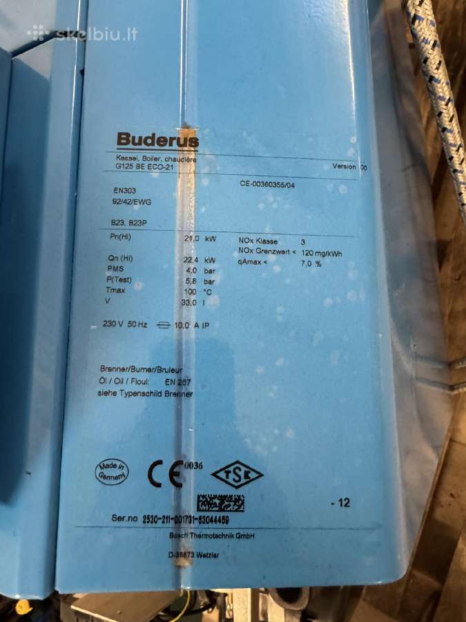 Buderus g125 22 kw 2012 m - nuotraukos Nr. 4