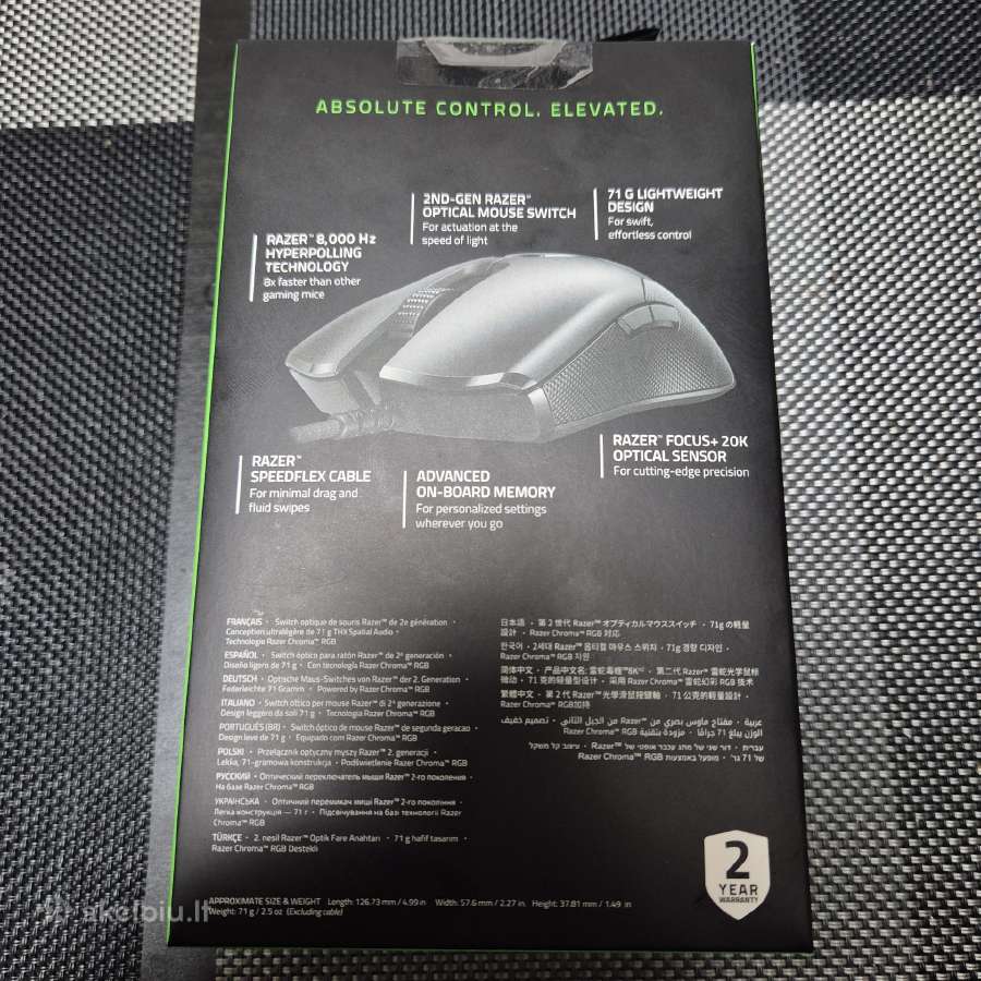 Esports Žaidimų pelė Razer Viper 8khz, Juoda - nuotraukos Nr. 2