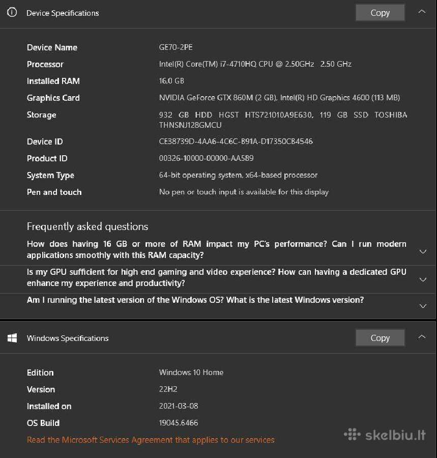 Žaidimų kompiuteris Msi Ge70 2pe Apache Pro 17" - nuotraukos Nr. 5