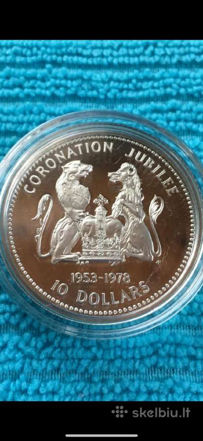 Moneta Cook islands 1978m. 10 dollars, sidabras
