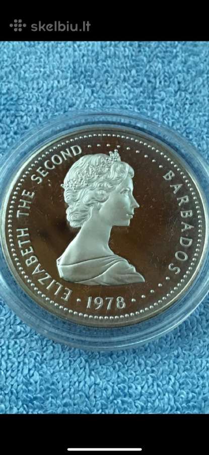 Moneta Barbados 1978m. 25 dollars, sidabras - nuotraukos Nr. 2