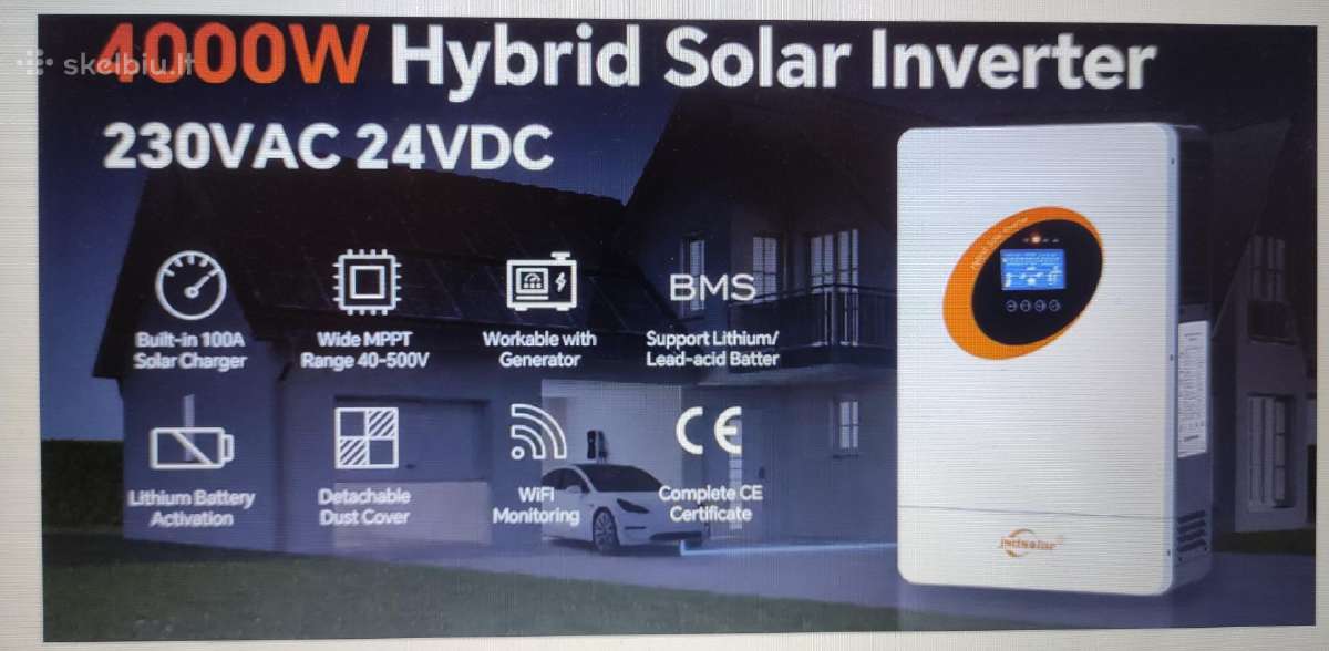 Saules hibridinis inverteris Jsd'solar 4kw 24 volt
