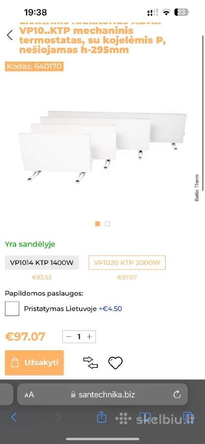 Šildytuvai 4vnt 2kw 1.4kw 1kw 1.2kw - nuotraukos Nr. 9