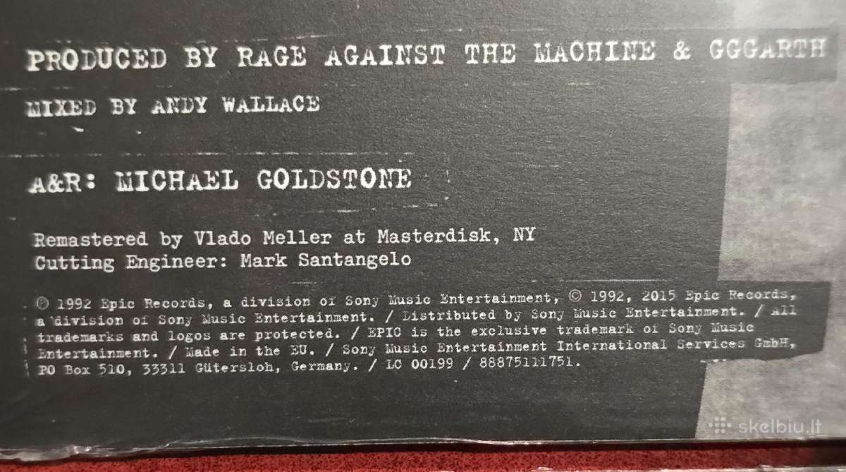 Rage Against the Machine Lp - nuotraukos Nr. 3