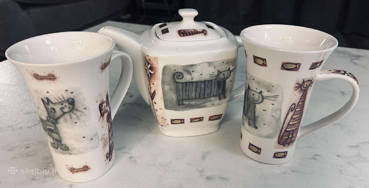 Arbatos puodelių ir arbatinio koplektas - nuotraukos Nr. 4
