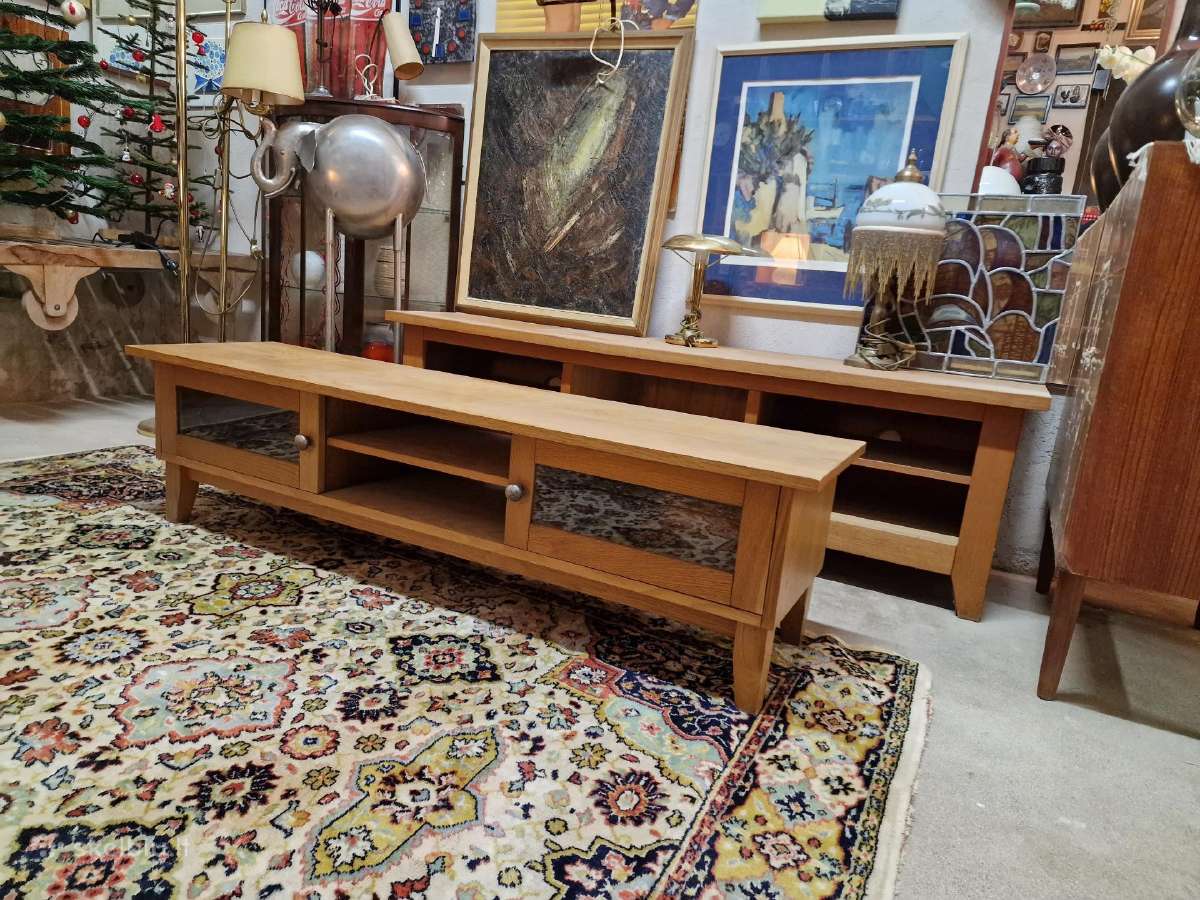 Vintažinė mid century ąžuolinė žema konsolė - nuotraukos Nr. 5
