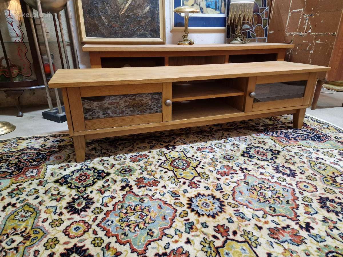 Vintažinė mid century ąžuolinė žema konsolė - nuotraukos Nr. 6