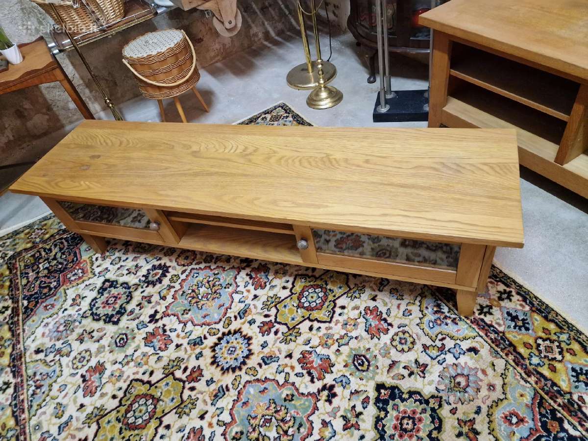 Vintažinė mid century ąžuolinė žema konsolė - nuotraukos Nr. 7