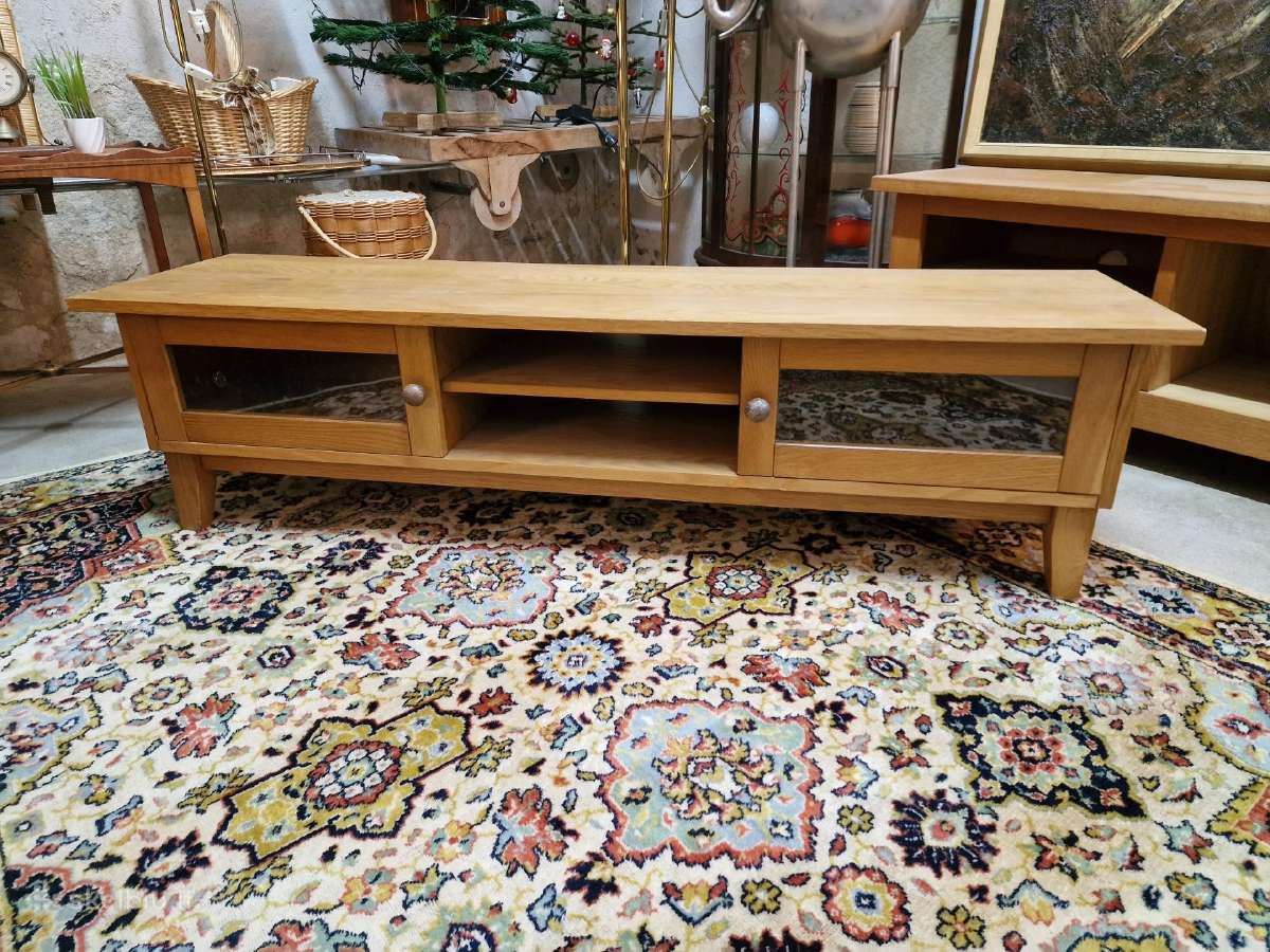 Vintažinė mid century ąžuolinė žema konsolė - nuotraukos Nr. 11