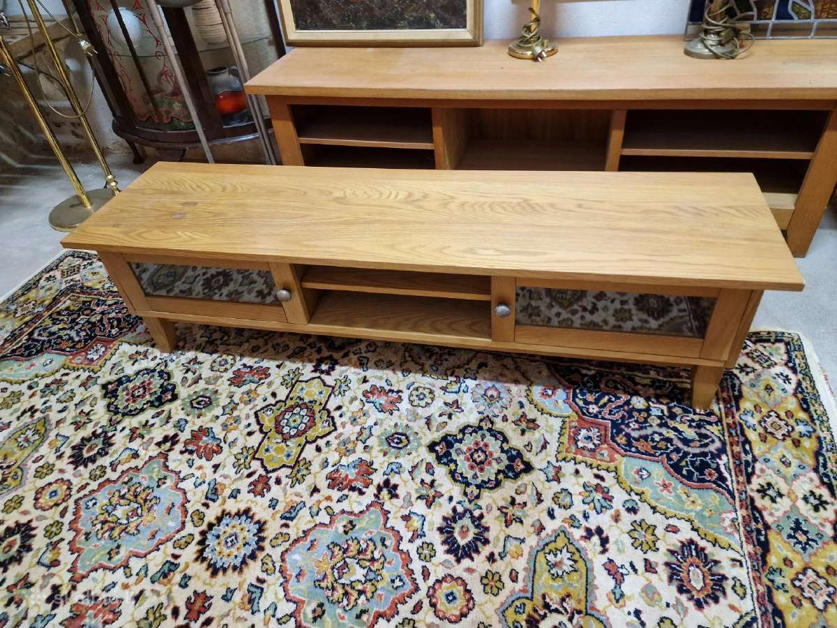 Vintažinė mid century ąžuolinė žema konsolė - nuotraukos Nr. 15