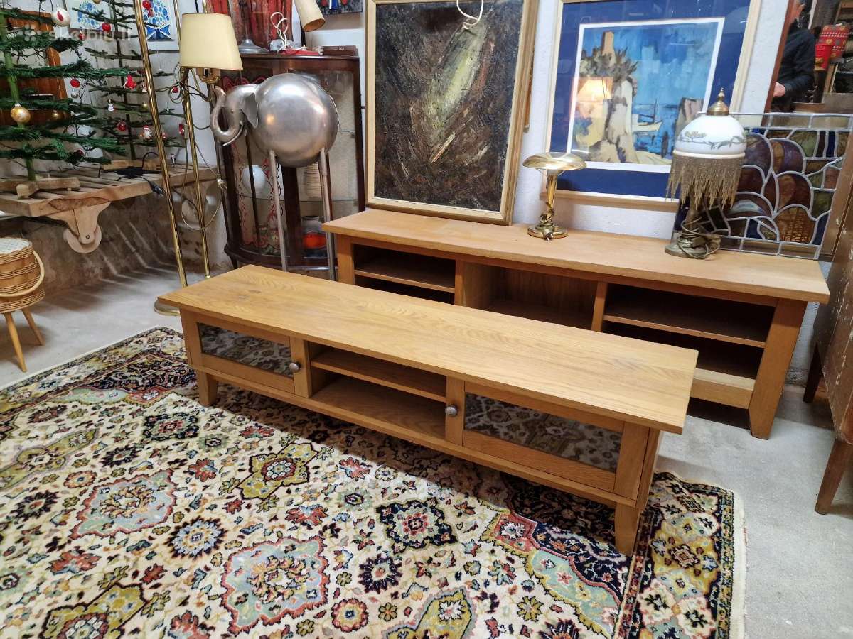 Vintažinė mid century ąžuolinė žema konsolė - nuotraukos Nr. 16