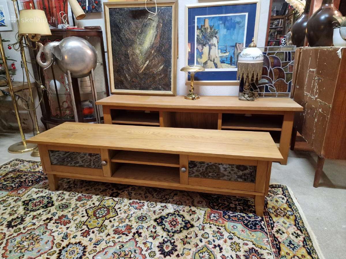 Vintažinė mid century ąžuolinė žema konsolė - nuotraukos Nr. 18