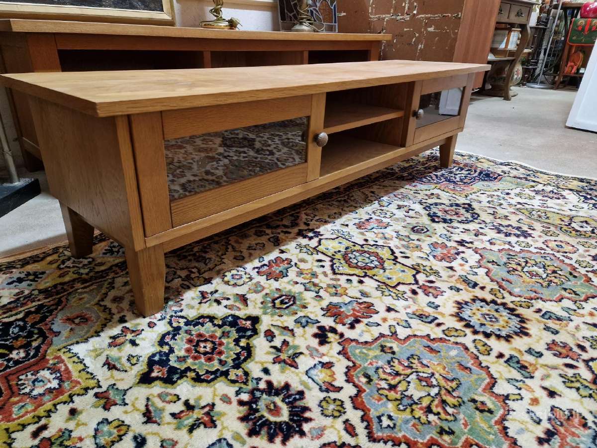 Vintažinė mid century ąžuolinė žema konsolė - nuotraukos Nr. 19