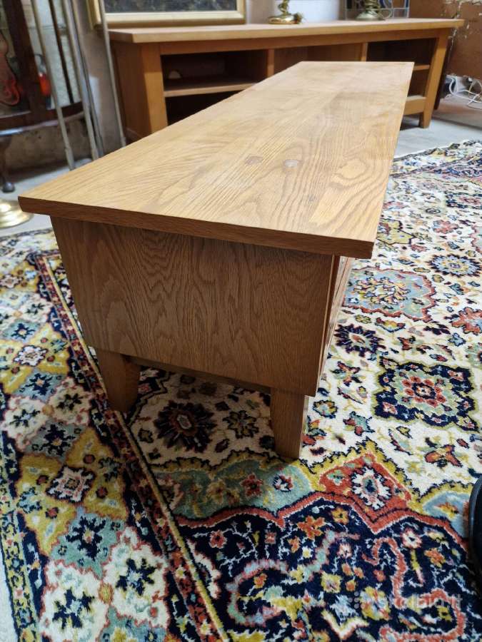 Vintažinė mid century ąžuolinė žema konsolė - nuotraukos Nr. 21