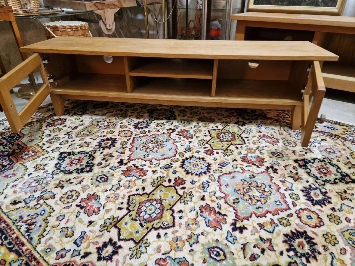 Vintažinė mid century ąžuolinė žema konsolė - nuotraukos Nr. 22
