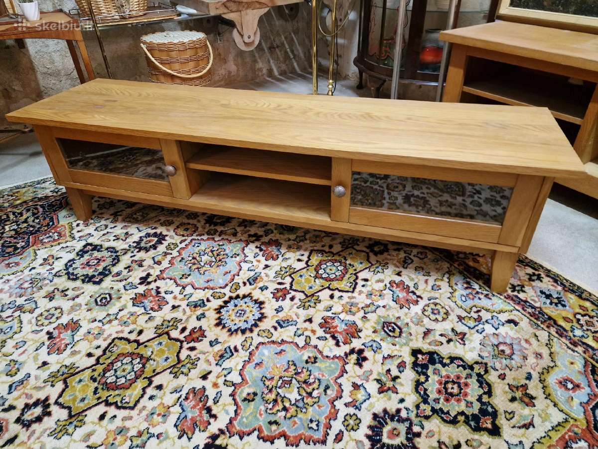 Vintažinė mid century ąžuolinė žema konsolė - nuotraukos Nr. 26