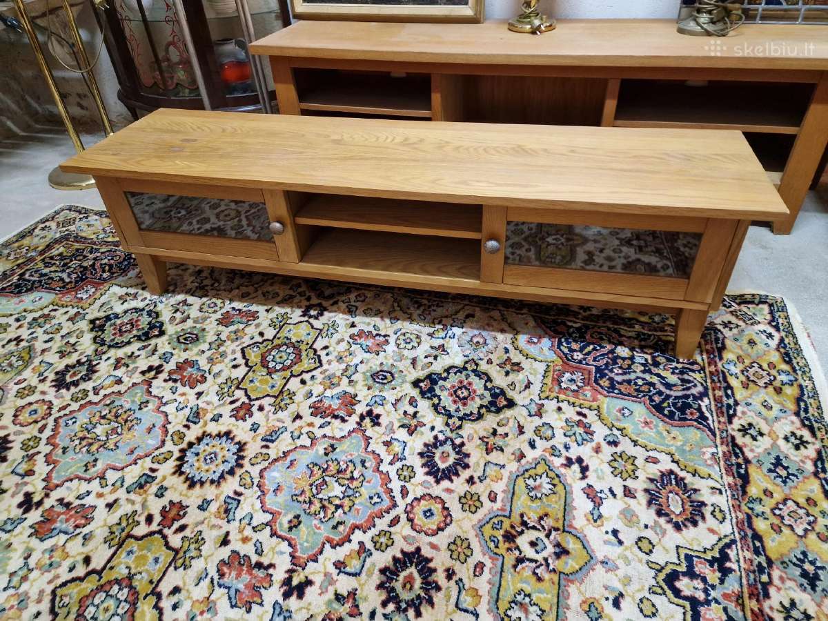 Vintažinė mid century ąžuolinė žema konsolė - nuotraukos Nr. 27