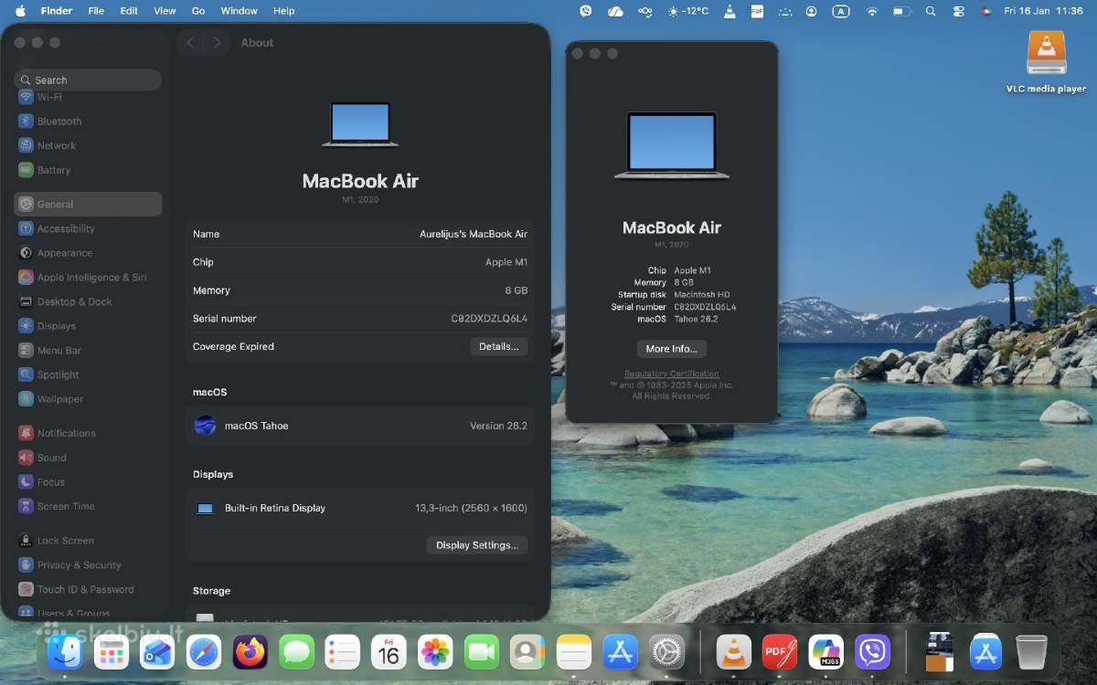 Parduodu Mac Book Air M1 8 GB 256 SSD - nuotraukos Nr. 2