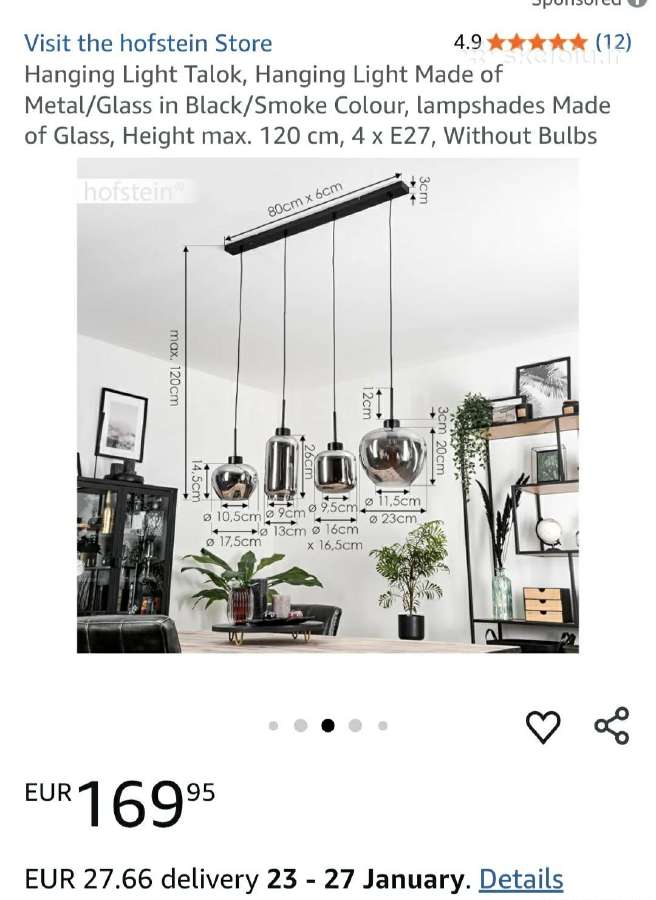 Svetainės lempa moderni nauja