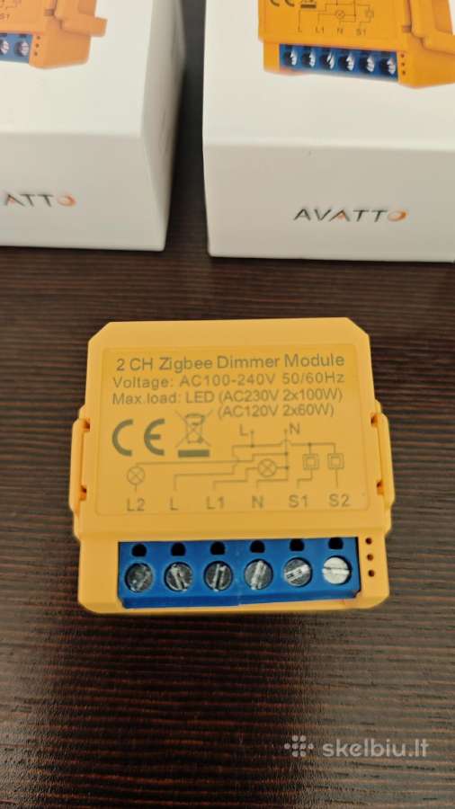 Smart Zigbee dimmer, 230v, 2 channels,150w, Tuya