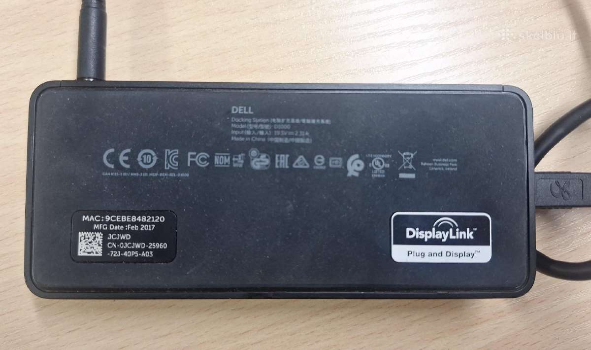 Sujungimų stotelė Dell D1000 Usb pajungimas - nuotraukos Nr. 2