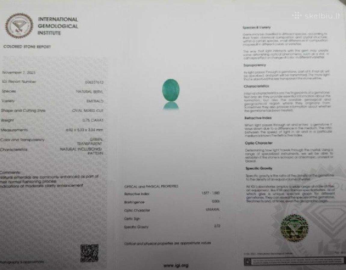 Smaragdai juvelyrikos dirbiniui, investicijai - nuotraukos Nr. 14