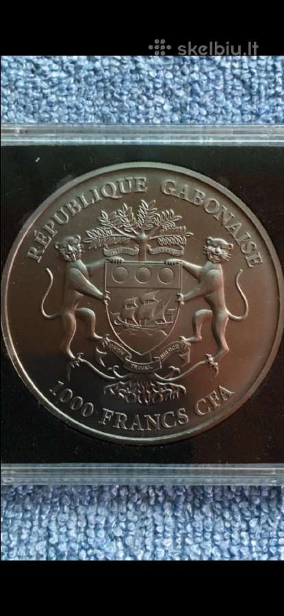 Moneta Gabon 2015m, 1000 franks, sidabras(.999) - nuotraukos Nr. 2