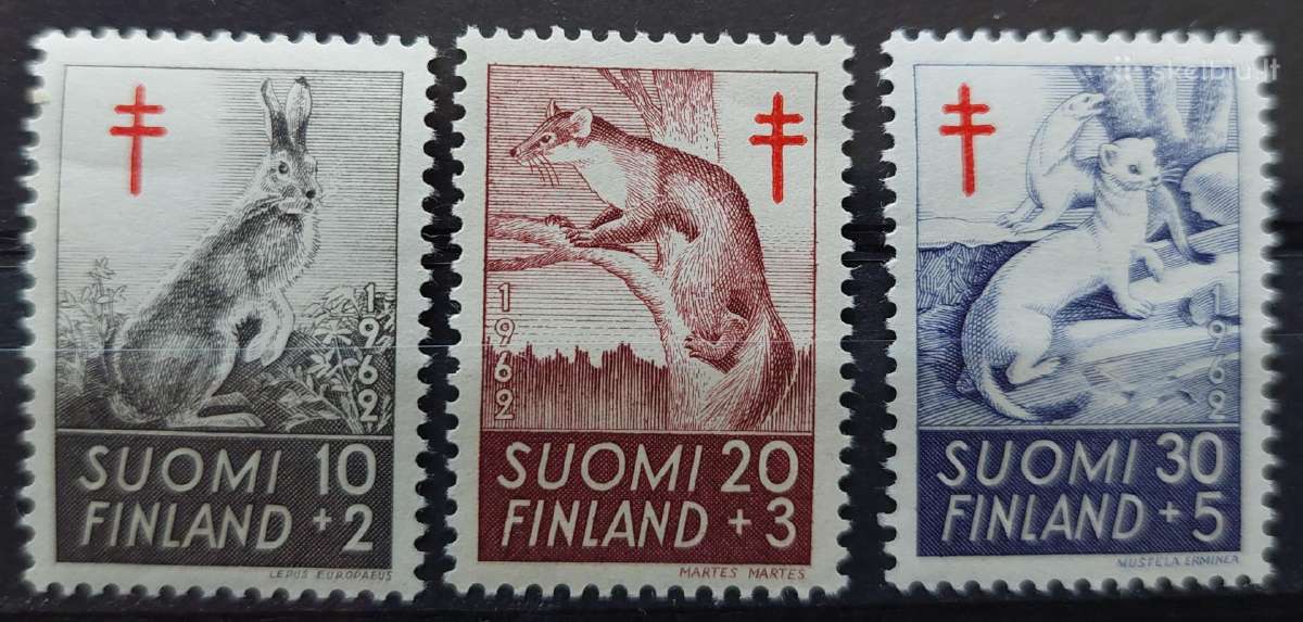 Suomija 1960 gyvūnai, švarus Michel 551-553