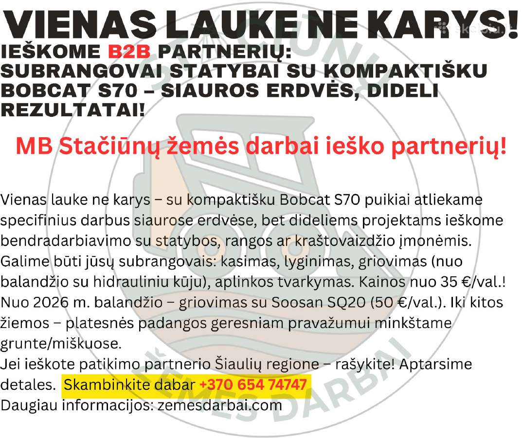 Bobcat S70 – kasimas, planiravimas ir griovimas - nuotraukos Nr. 4
