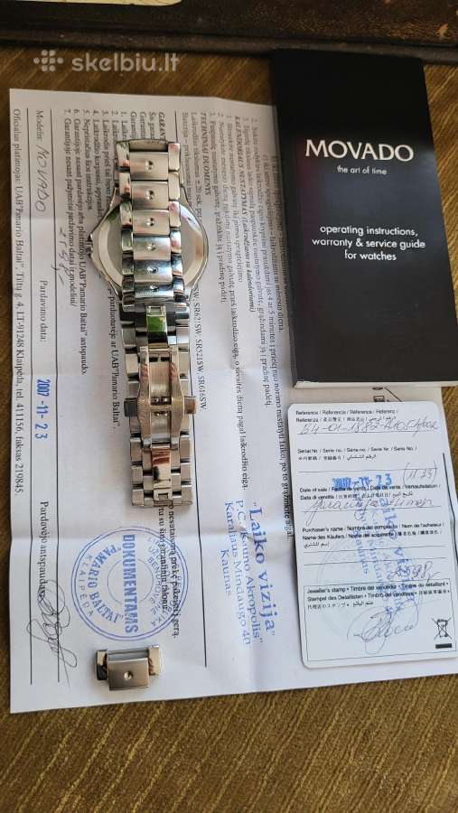 Movado šveicariškas laikrodis, Visi dokumentai - nuotraukos Nr. 6