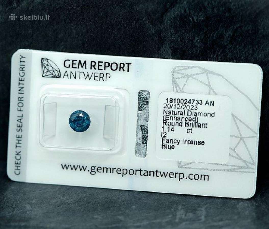 1 vnt. deimantas (apdorotas spalvotai) - 1,14 ct. - nuotraukos Nr. 3