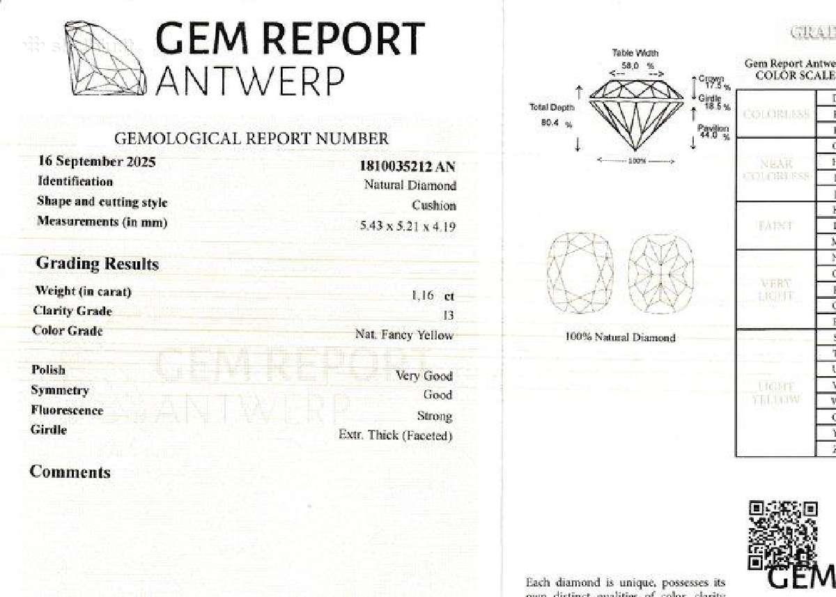 1 vnt. deimantas (natūralios spalvos) 1,16 ct. - nuotraukos Nr. 9