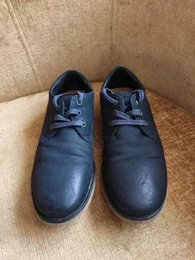 Odiniai vyriški tamsiai mėlyni klasikiniai batai